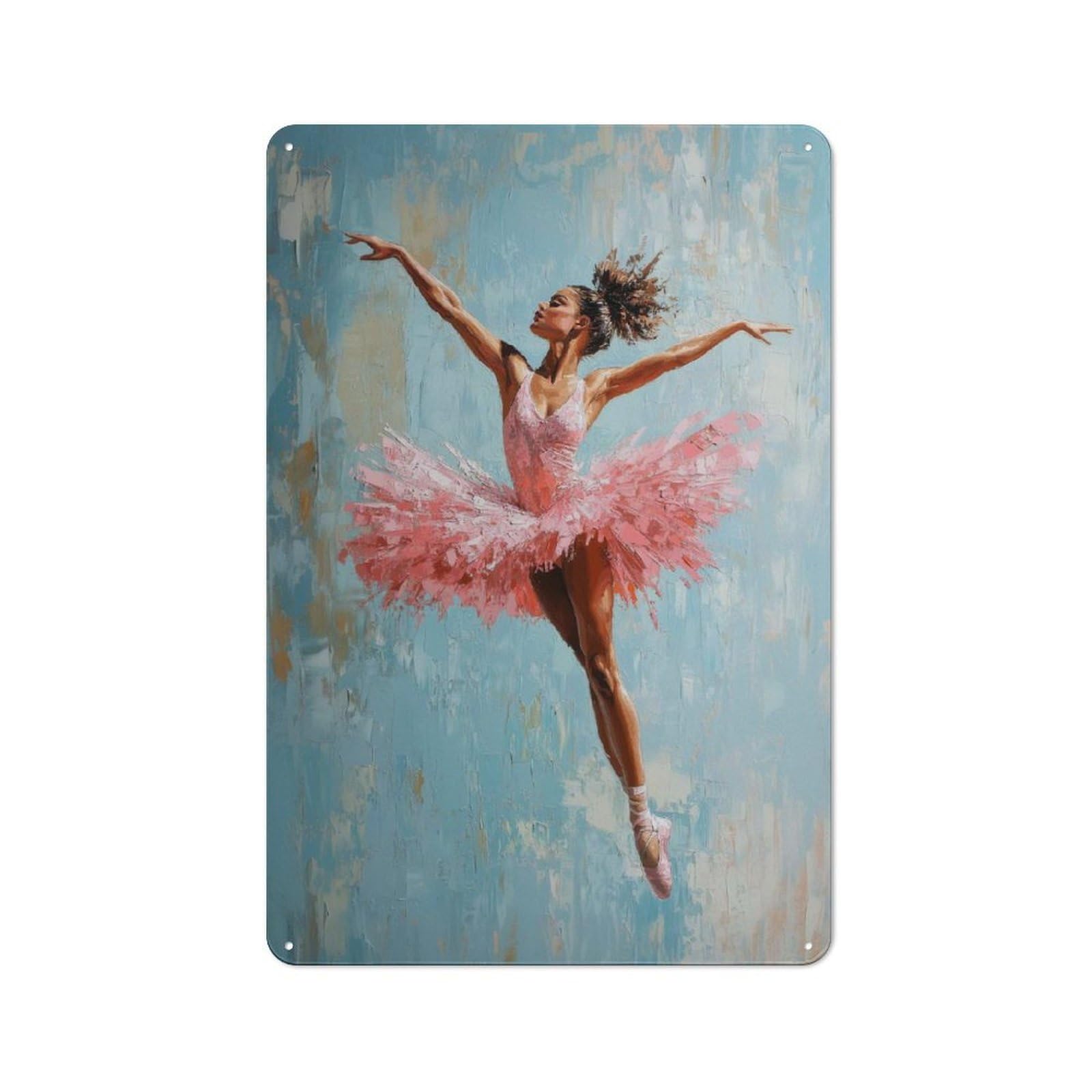 Junmoney Ballerina For Kitchen Or Home Bar, Retro-Style Metal Sign 30X20cm, For Cooler-Month Interiors With Retro Character