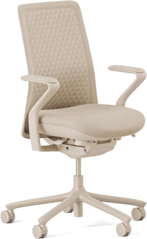 Verve Chair, High Performance Executive Office Chair | Contoured Back and Adjustable Lumbar Support, High Density Foam Cushion and 3D Knit Back, Fits 5' to 6', Up to 275 lbs, Wheat