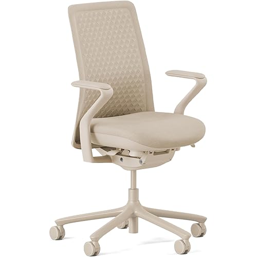 Branch Verve Chair - High Performance Executive Office Chair with Contoured Back and Adjustable Lumbar Support - High Density Foam Cushion and 3D Knit Back - Fits 5' to 6', Up to 275 lbs, Wheat