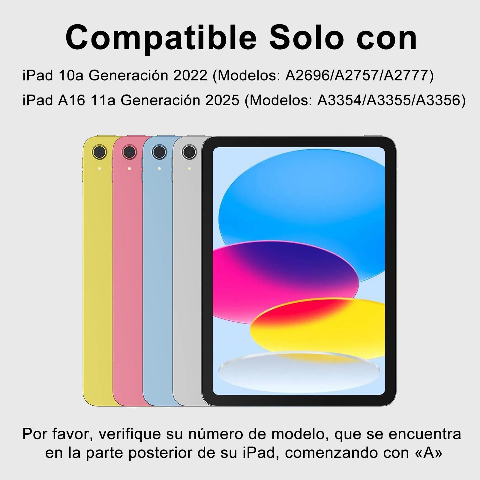 Funda Teclado para iPad A16 11 Generación 2025/10 Gen 2022 11/10.9 Pulgadas | Keyboard Touchpad, QWERTY Español Ñ, Bluetooth Magnético Desmontable Teclado Trackpad con Portalápices, Amarillo claro