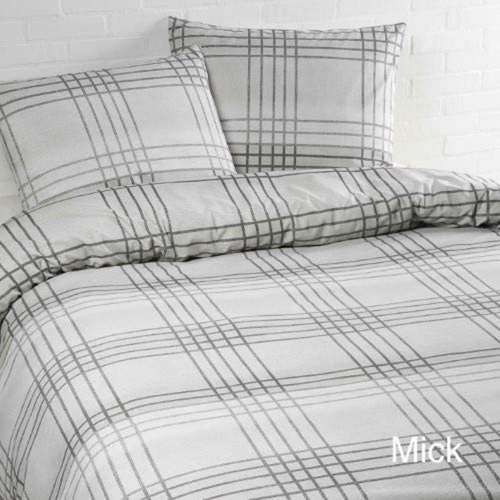 daydream Mick Duvet Cover Grey, Cotton, 200 x 200/220 cm