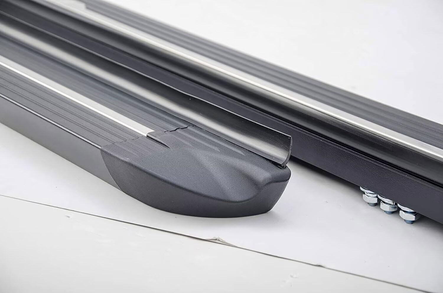 Deski do biegania do Chery TIGGO 4 PRO 2020-2026, 2 szt., aluminiowe stałe stopnie boczne (z uchwytem), zestaw bez wiercenia, zestaw śrub | DIY Project SUV, akcesoria do szyn, czarne (1 zestaw) (HJG)