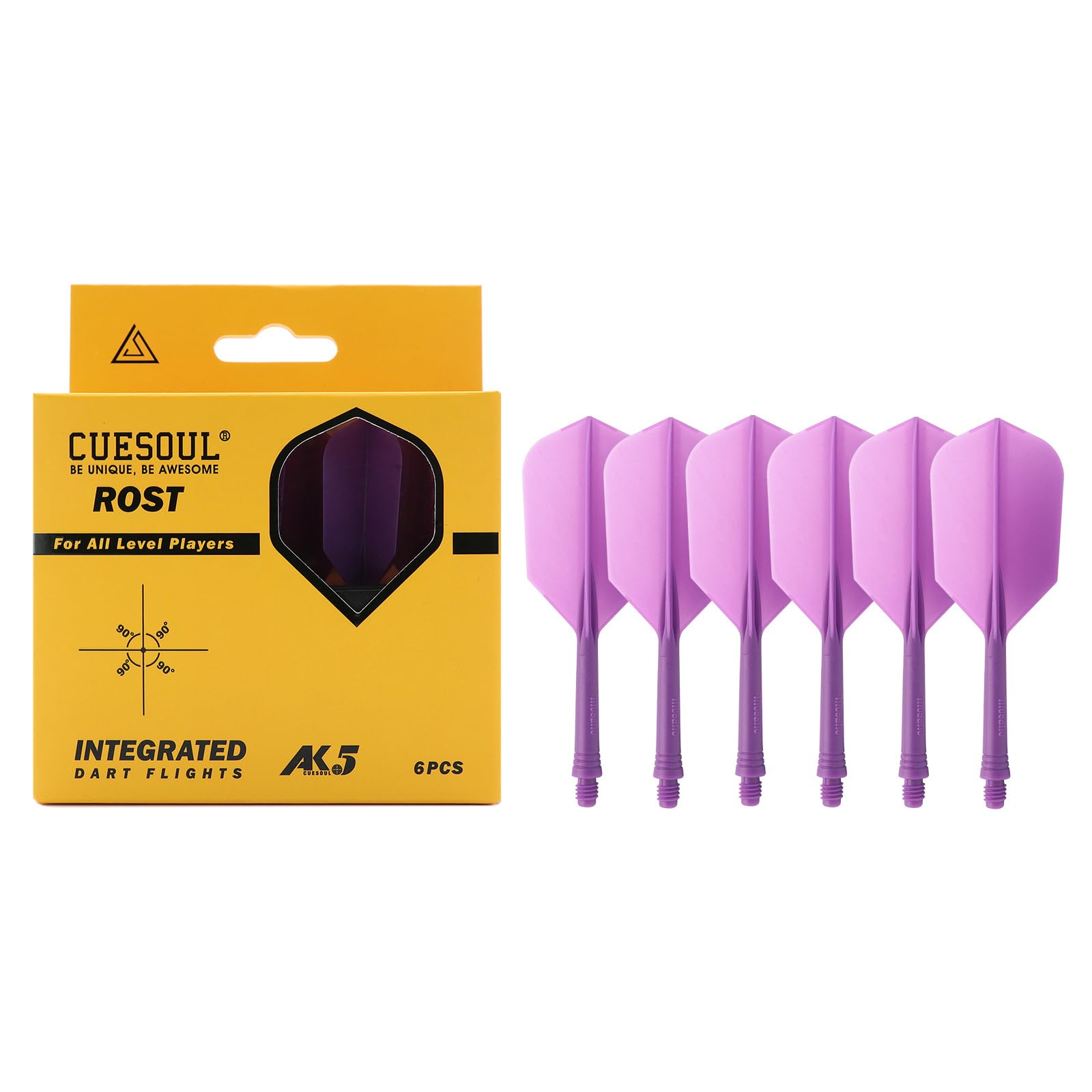 CUESOUL ROST Integrated Dart Shaft and Flights,pure color,slim/pear/big wing shape,set of 6 pcs
