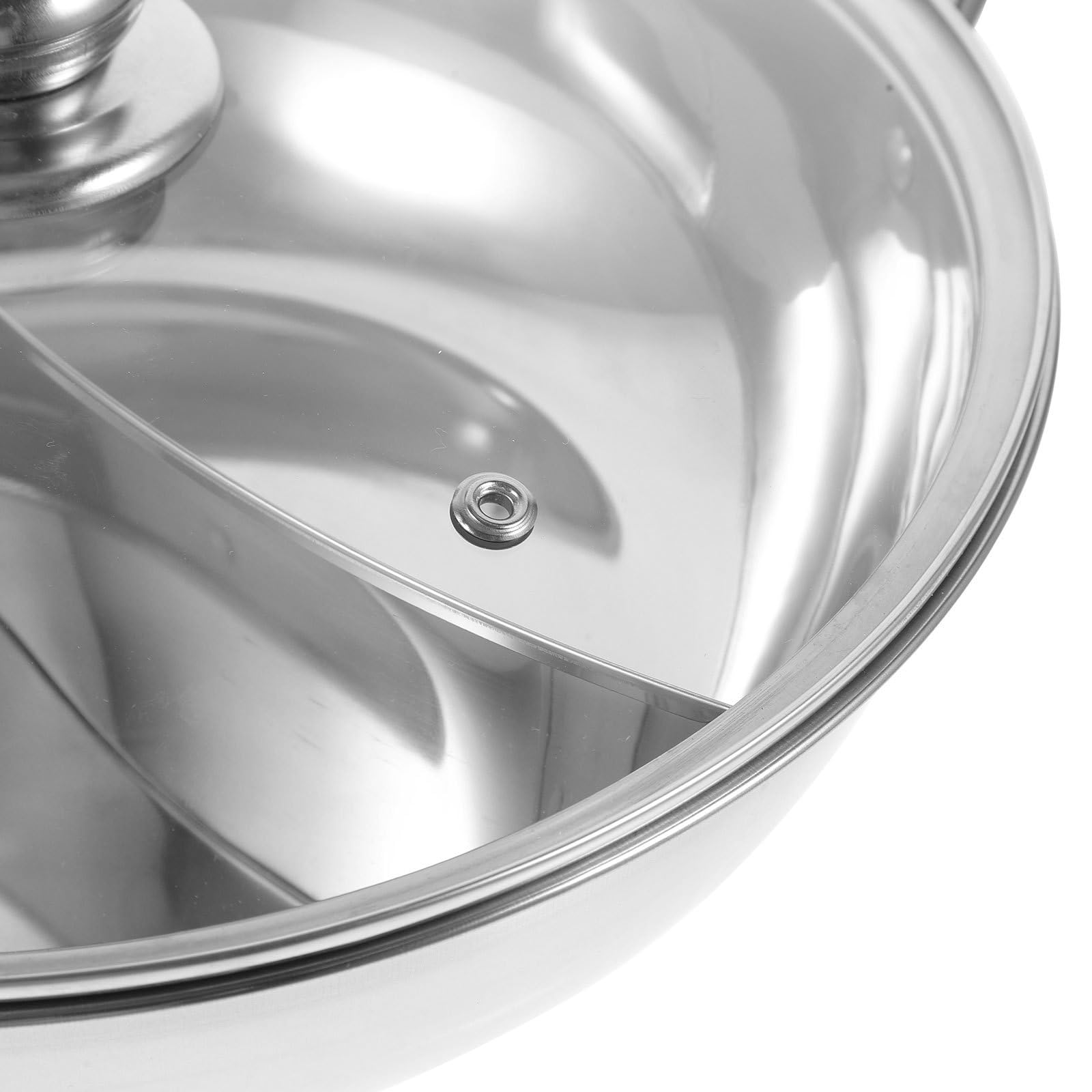 Doppelseitiger Hot Pot Topf aus Edelstahl mit Trennwand Geeignet für Induktion und Gasherd Multifunktionaler Suppentopf für Verschiedene Geschmacksrichtungen