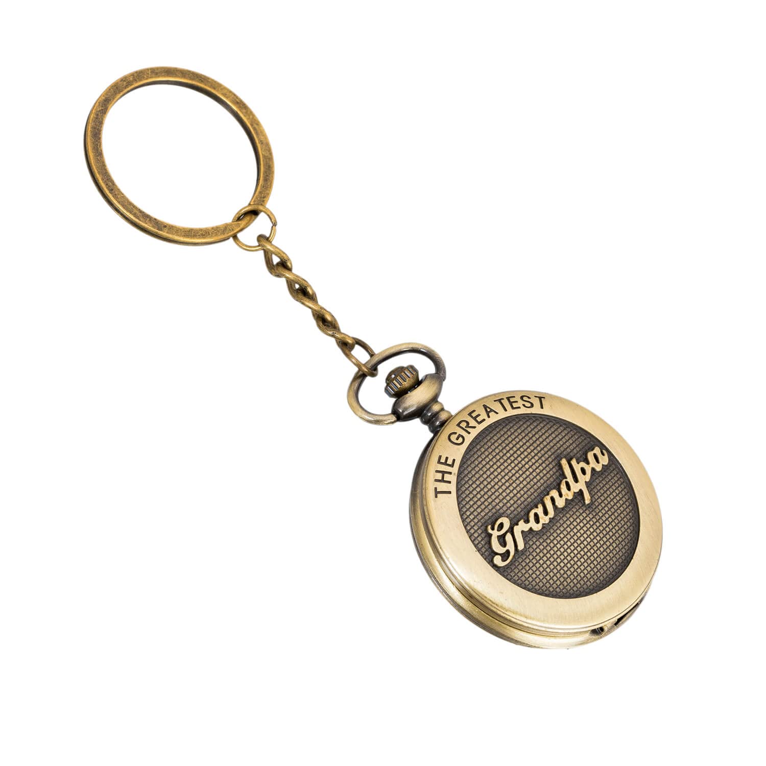 Gandhi Style Premium Vintage Grandfather Theme The Greatest Grandpa Analog Antique Pocket Watch Key Chain Gift for Men, Woman & Kids (Great Grandpa)