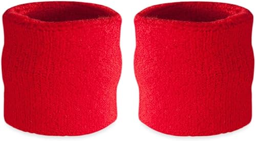 Miniatura 17 de Suddora Muñequeras absorbentes y transpirables de algodón grueso para entrenamiento, gimnasia, baloncesto, tenis y fútbol, muñequeras multiusos