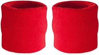Suddora Wrist Sweatbands, Absorbent and Breathable Thick Cotton Bands for Working Out, Gymnastics, Basketball, Tennis, and Football, Multiuse Wristbands for Costumes and Cosplay