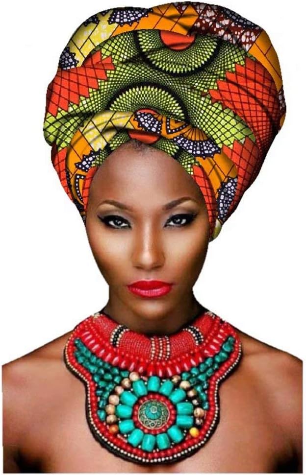 iooiooi Fashion African Print Patchwork Headwraps for Women Cotton Women Head Wraps Head tie Accessories