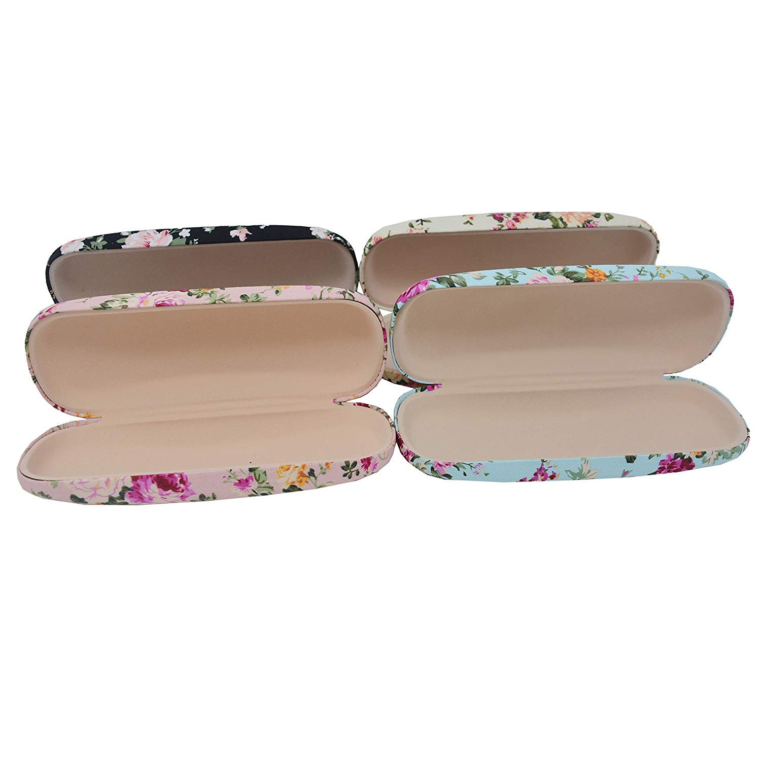 Trusmile™ Premium Trendy Floral Hard Case Spectacle Googles Specs (Cream)