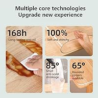 Vista 2 de ZUMAHA Cubierta de mesa redonda transparente, protector de mesa redondo de plástico de 0.059 in de grosor, mantel de PVC impermeable, protector