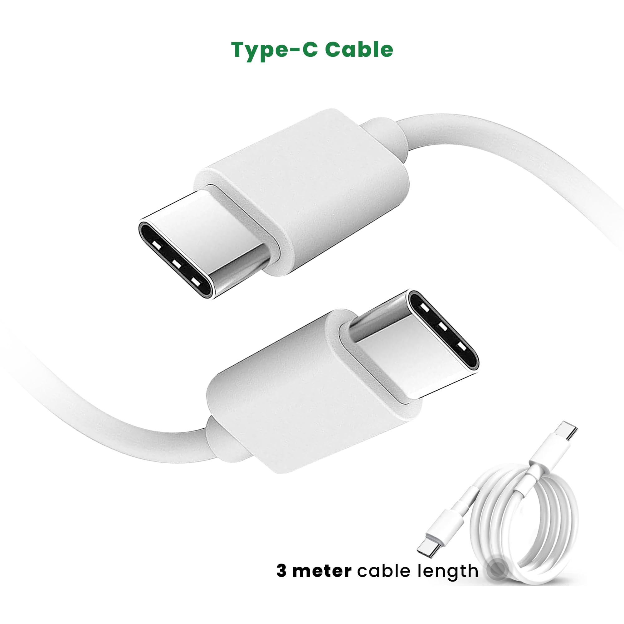 Caricatore USB C da 48 W e cavo USB-c (3 m), caricatore rapido 4 porte Quick Charger PD 3.0 più volte compatibile con iPhone 15, İpad, Samsung, Huawei, Xiaomi, adattatore di alimentazione, USB A e