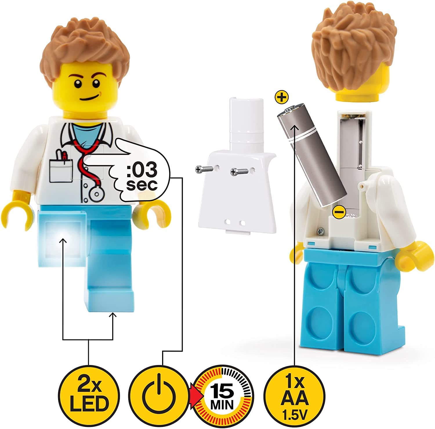Lego Classic Doctor Torch (TO48) - 5 Inch Tall Figure
