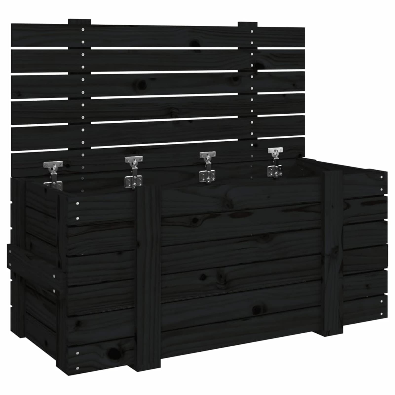 825002 Contenitore Portaoggetti Nero 91x40,5x42 cm Legno Massello Pino Testata in Legno,Testata Letto Matrimoniale Muebles Dormitorio Spalliera Letto Testiere per Letto Matrimoniale