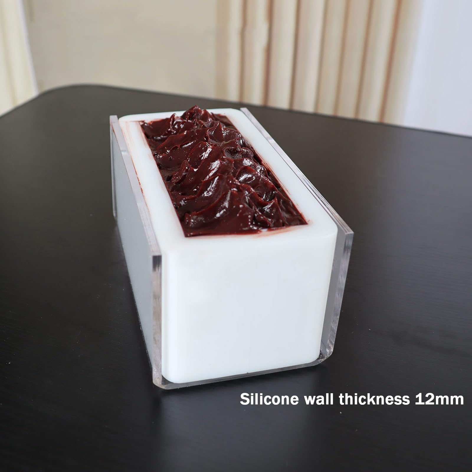 Silikonowa forma na bochenek mydła, formy do świec, z akrylową ramą, ręcznie robione artykuły do produkcji mydła, 600 g, bezzapachowa forma do robienia mydła na zimno i na gorąco