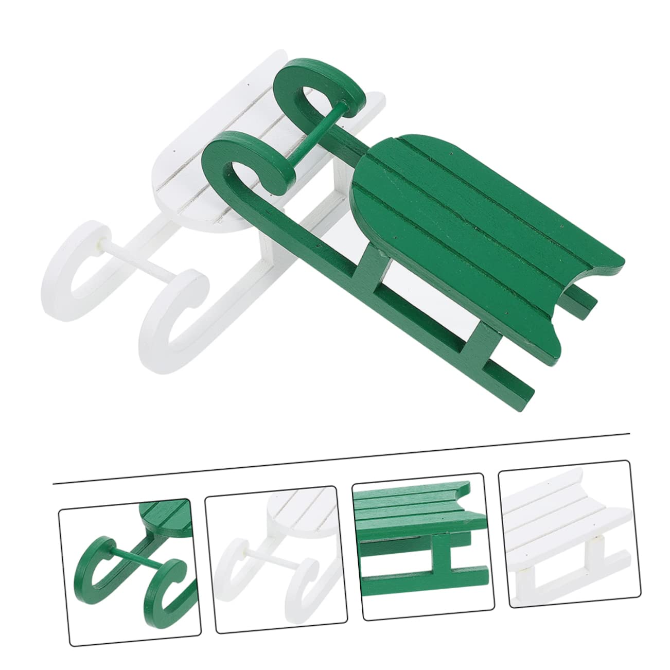 Abaodam 2 Sets Holzschlitten Weihnachtsschmuck Einzigartige Weihnachtsdekoration Weihnachtsschlitten-Ornament Wohnzimmer-Accessoire Handgefertigt Weihnachtsdekor 3 Stück