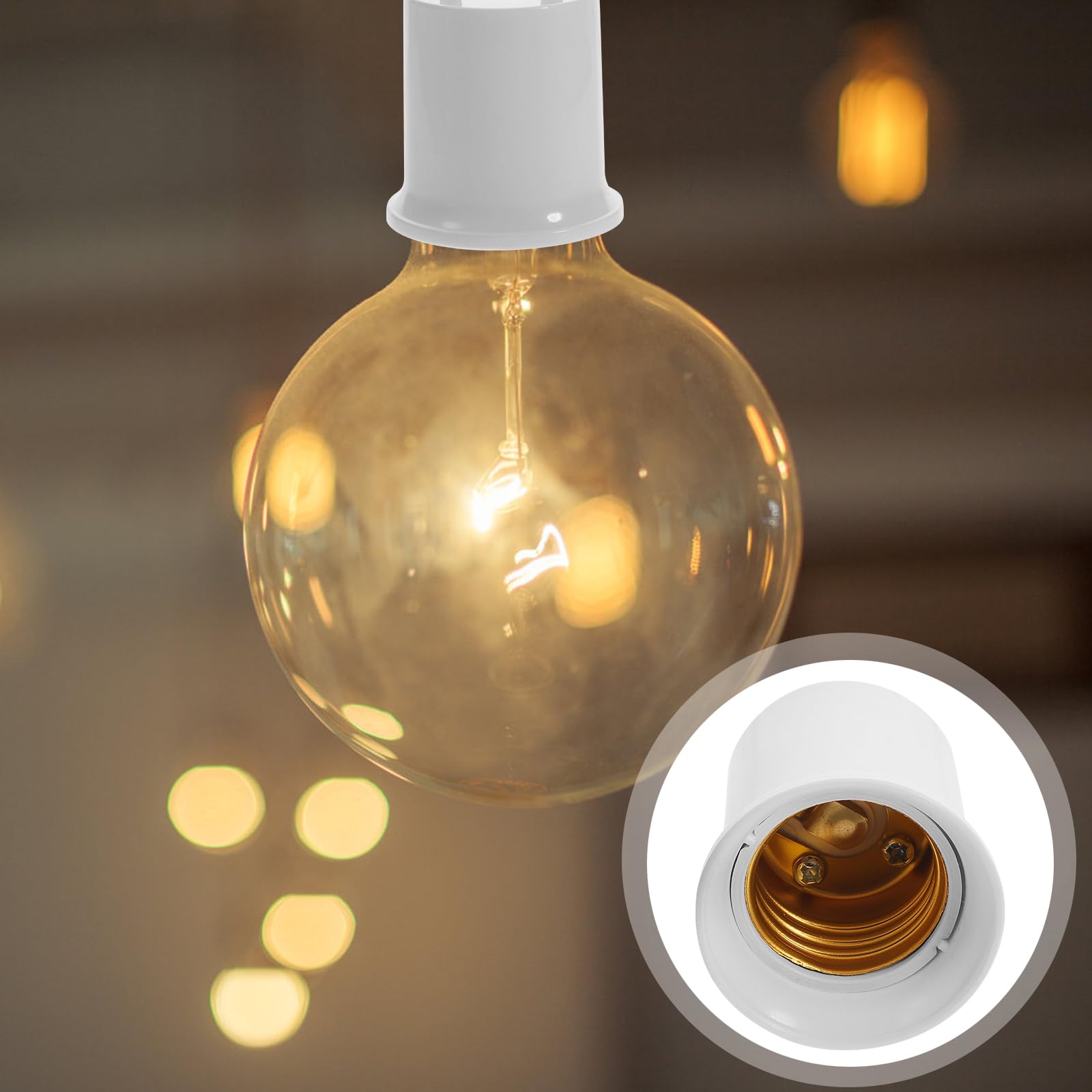 Housoutil 3 szt. Light Converter na E27 na 2-pinową oprawkę lampy E27, oprawka zamienna z uchwytem żarówkę w stylu vintage, do przenośnej lampy kuchennej/garażowej