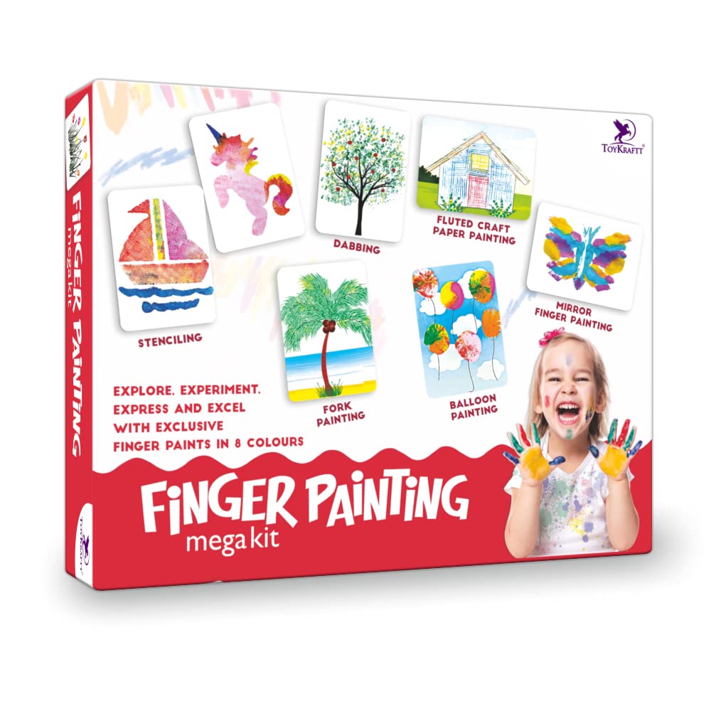TOYKRAFTT Finger Painting for Toddlers| 4-in-1 Activity Toys for 2+ Year Old| Non Toxic Child Safe Colours for Kids| Gift for 2 to 5 Year Olds| Finger Painting Mega Kit (B0BVB4CTHQ) Amazon Price History, Amazon Price Tracker
