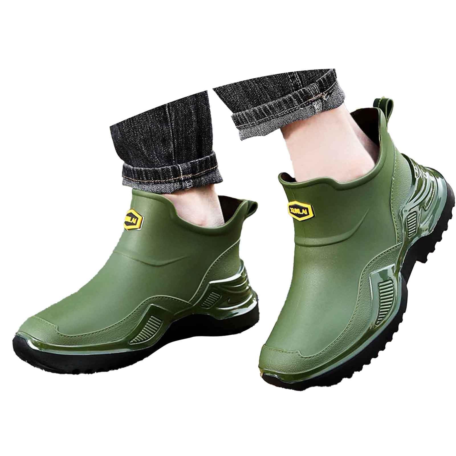 Stivali di Gomma Uomo Impermeabili Antiscivolo Alti e Bassi Stivaletti Platform Eleganti Casual per Pioggia Lavoro Giardinaggio Scarpe Antipioggia Lavabili Autunnali Invernali per Pesca Caccia