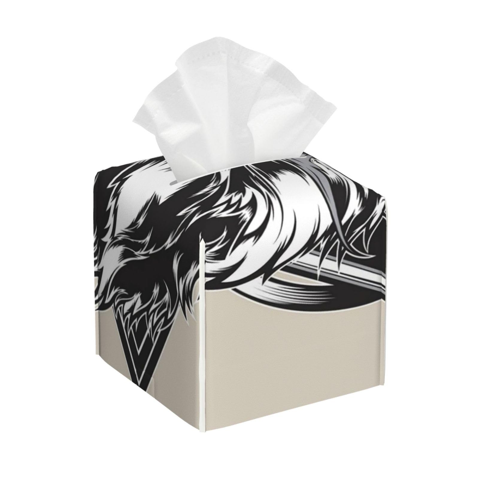 Eagle Retro Pattern Eye Totem On Brown Abstract Background PVC Cube Tissue Pack for Home Office Bathroom Use