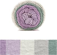 Vista 17 de Hilo de color de algodón para tartas, hilo multicolor arcoíris para tejer y tejer a ganchillo, 2 bolas de 7.05 oz, 45% algodón, 55% acrílico, hilo