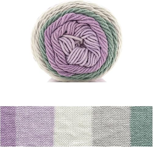 Miniatura 17 de Hilo de color de algodón para tartas, hilo multicolor arcoíris para tejer y tejer a ganchillo, 2 bolas de 7.05 oz, 45% algodón, 55% acrílico, hilo