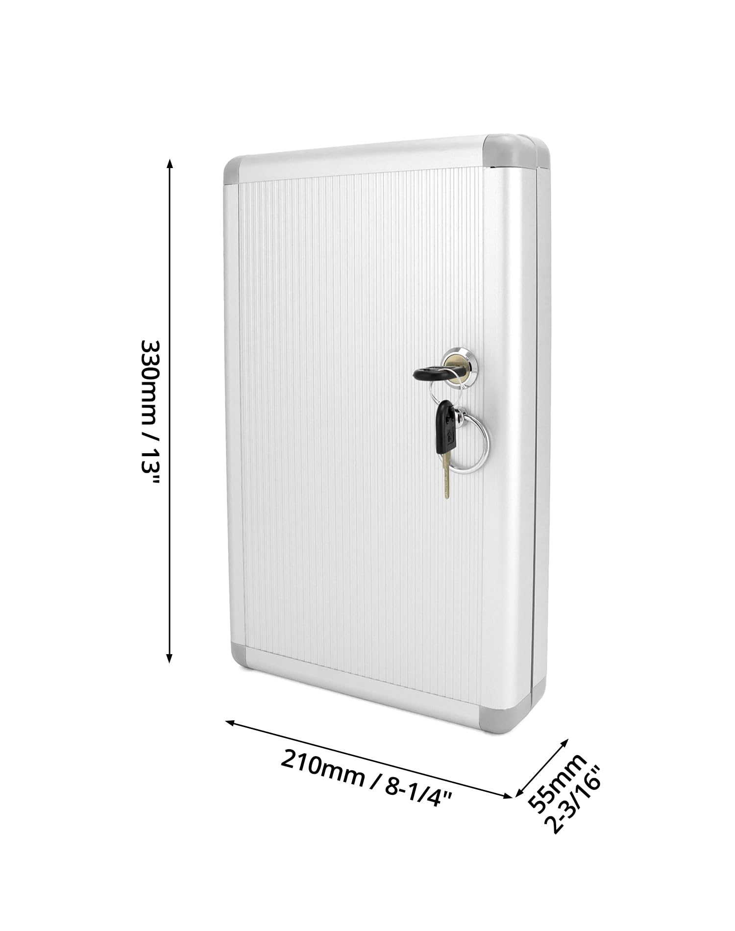 QWORK® Cassettiera per Chiavi da Parete, 24 Chiavi, Cassetta Portachiavi con Serratura - 32 x 21 x 5,5 cm