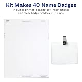 Avery® Customizable Name Tag, Clip Style, 3" x 4", Clear Name Badge Holders, White Laser/Inkjet Printable Inserts, 40 Total (5384) – view 3