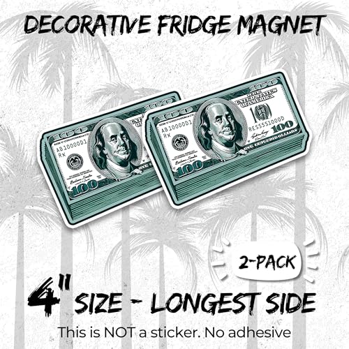 Imán Decorativo Dollar Bill 4 Pulgadas Pack 2 miniatura 2
