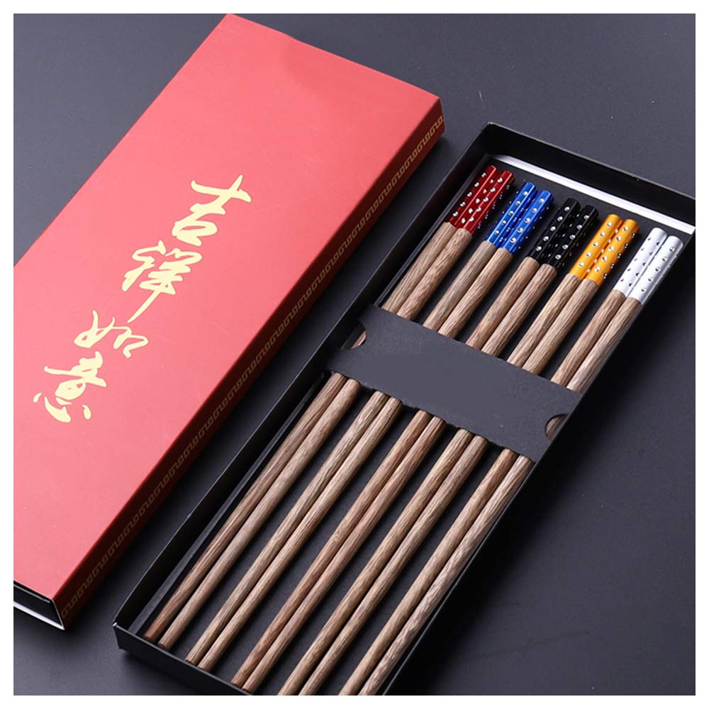 Baguettes, baguettes chinoises Wooden Reusable Chopsticks Gift Set with Case Japanese Sushi Chopsticks Natural Wood Luxury Chinese Chopsticks Non-Slip ChopsticksDishwasher Safe Chopsticks,A