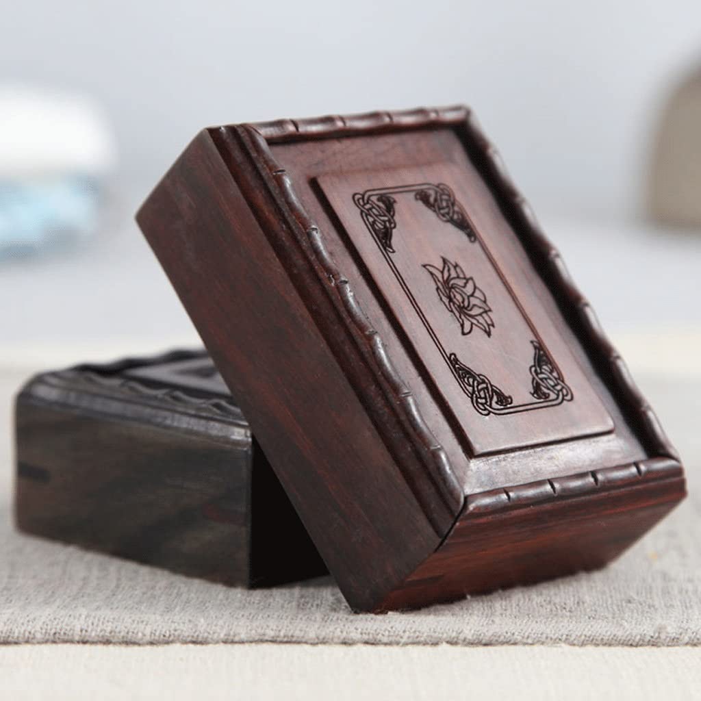 Boîte à Bijoux - Boîte à Bijoux En Bois De Rose Rouge - Boîte De Rangement En Bois Massif Rétro - Boîte à Bijoux Pour Femme