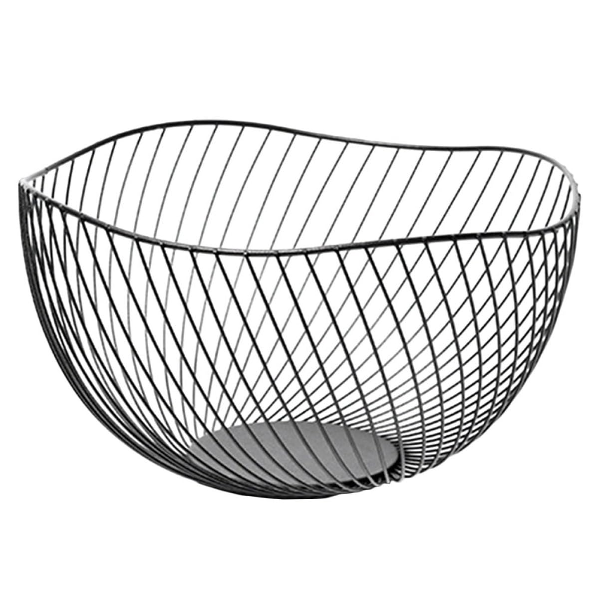 Yardwe 鉄製中空フルーツバスケット フード収納容器 デスクトップ果物ホルダー キッチン用食器とサーブウェア 家庭用保管容器 インテリア