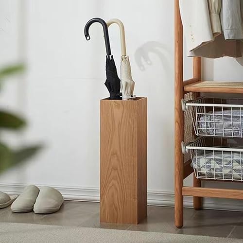 Miniatura 3 de OSALADI Soporte para paraguas de madera, rectangular, cuadrado, para bastón de caminar, soporte rústico para paraguas, barril, puerta, paraguas para