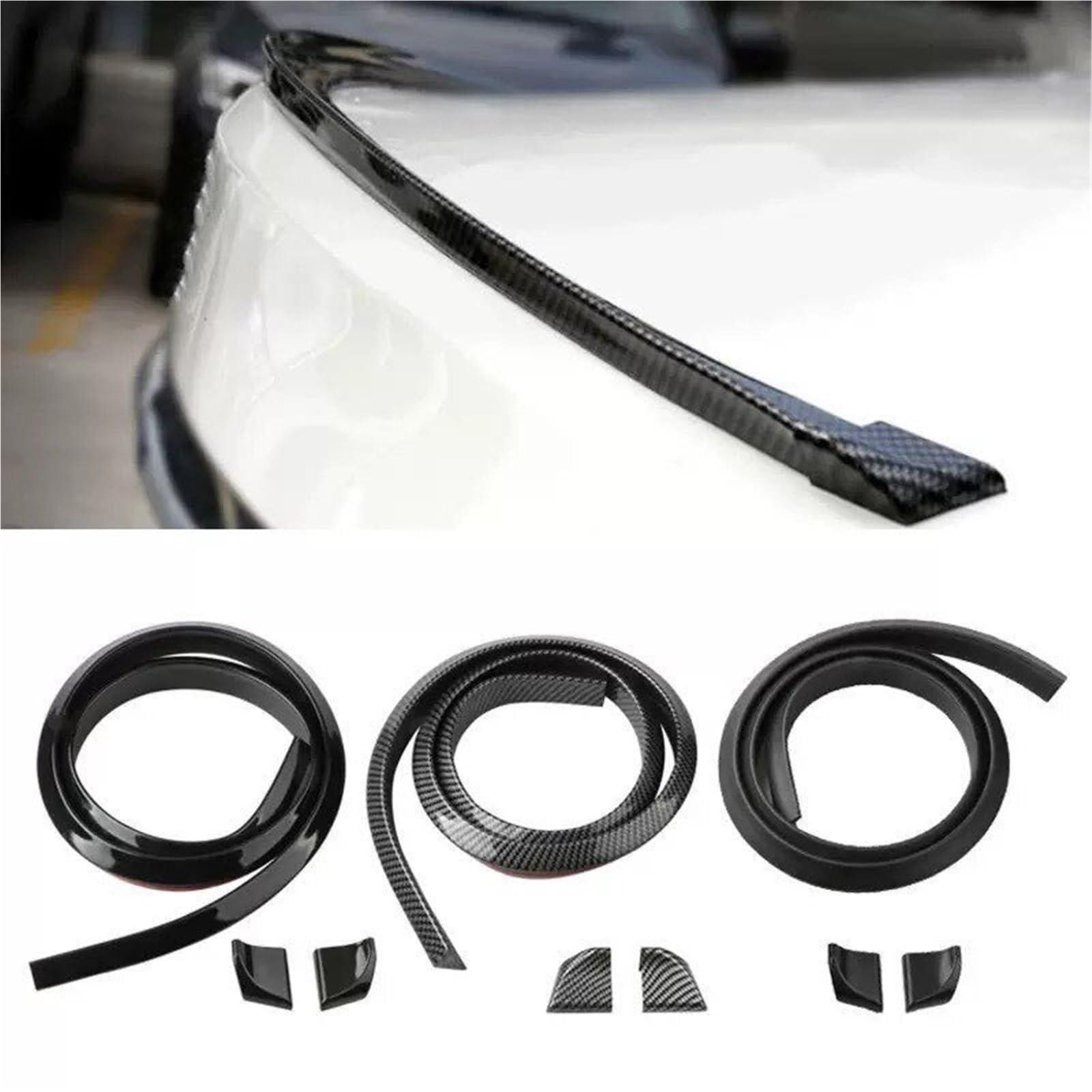 Skrzydło spojlera Uniwersalny spojlery samochodowe o długości 1,5 m Stylizacja Spoiler Skrzydło Sportowy tylny Spoiler Car Styling Remont Spoiler Spojlery tylne(Bright black 4.5cm)