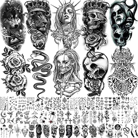 Shegazzi 62 Sheets Realistic Temporary Tattoos Cover