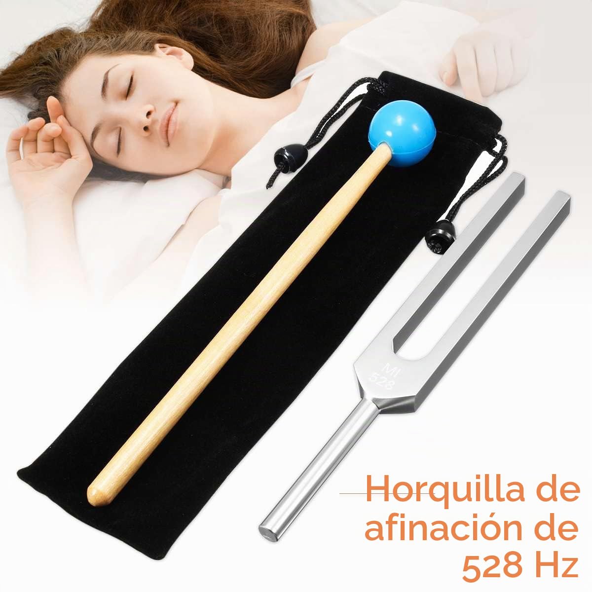 528hz Tuning Fork Medical con mazo de martillo de percusión Taylor, horquillas de afinación aleación de aluminio para terapia de curación de sonido, ADN, violín/guitarra/afinación de piano