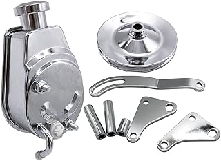 SBC Chrome Power Steering Pump & Bracket & Pulley Kit