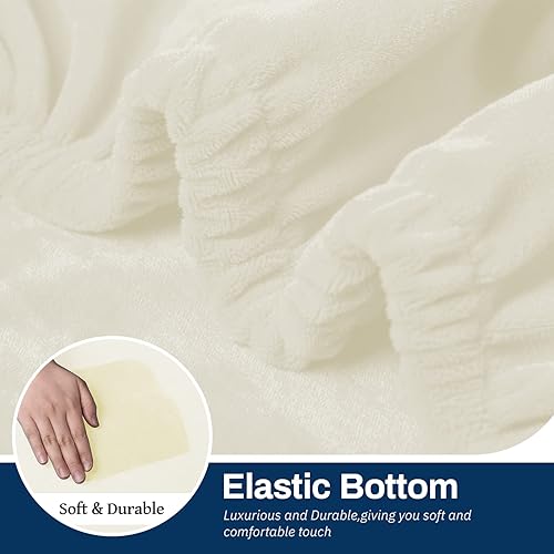 Miniatura 65 de Asnomy Fundas para sillas reclinables con bolsillos, funda elástica de terciopelo para sofá reclinable, 1 pieza, protector de muebles para perros