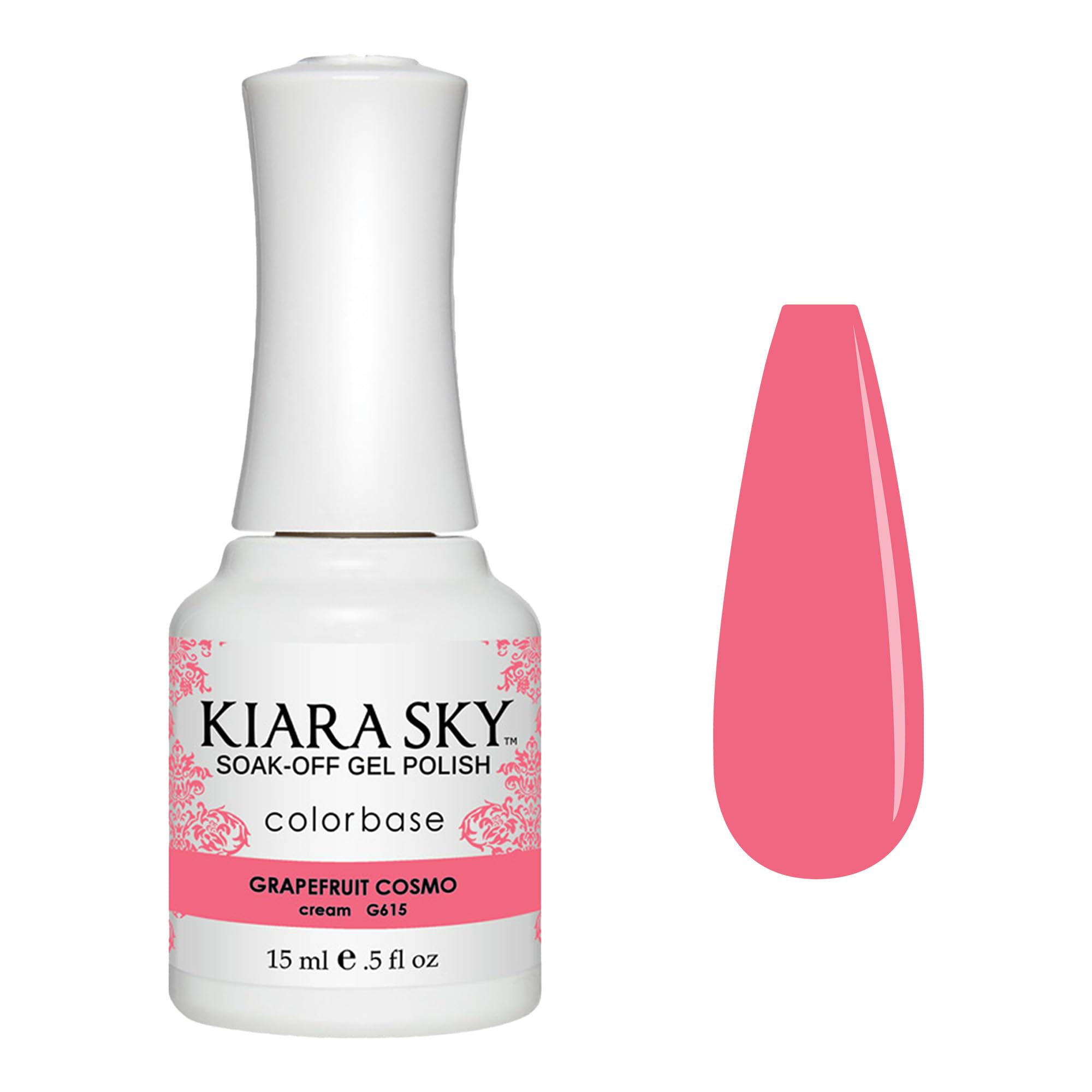 KIARA SKY Soak Off Gel Nail Polish 0.5 fl oz, GRAPEFRUIT COSMO (G615)