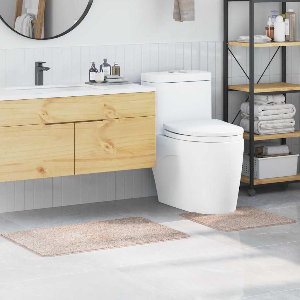 Anti-Rutsch Badematten Set 2 STK. Creme 50 x 50 cm PP