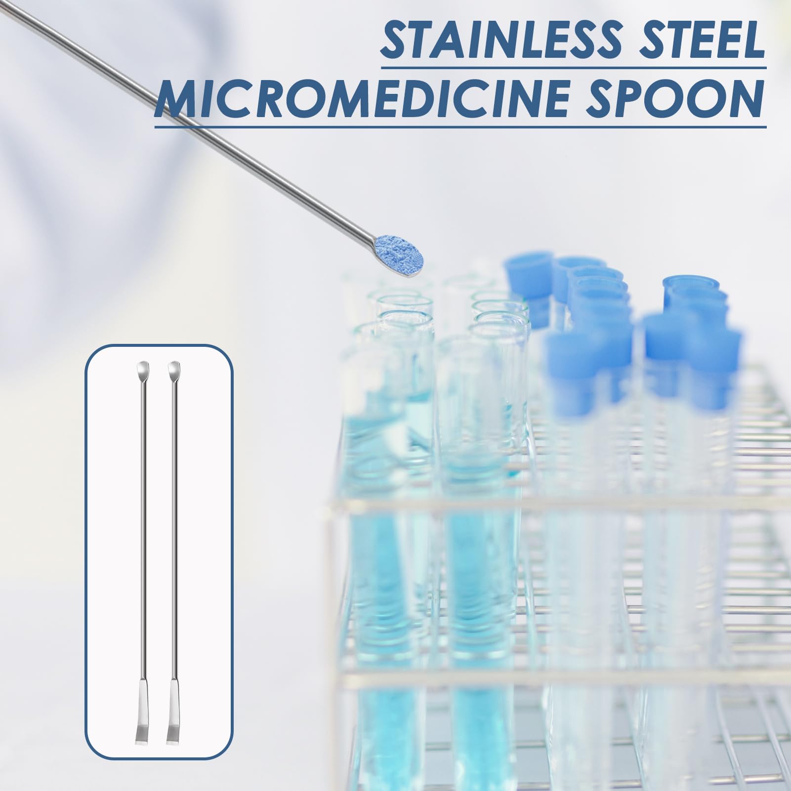 Petite Cuillère à Poudre Médicinale, 2 Pcs Cuillère à Microdosage en Acier Inoxydable, Pelle à Pharmacie Spatules de Laboratoire à Double Tête pour Laboratoires, Cuisines, Artisanat et Peinture