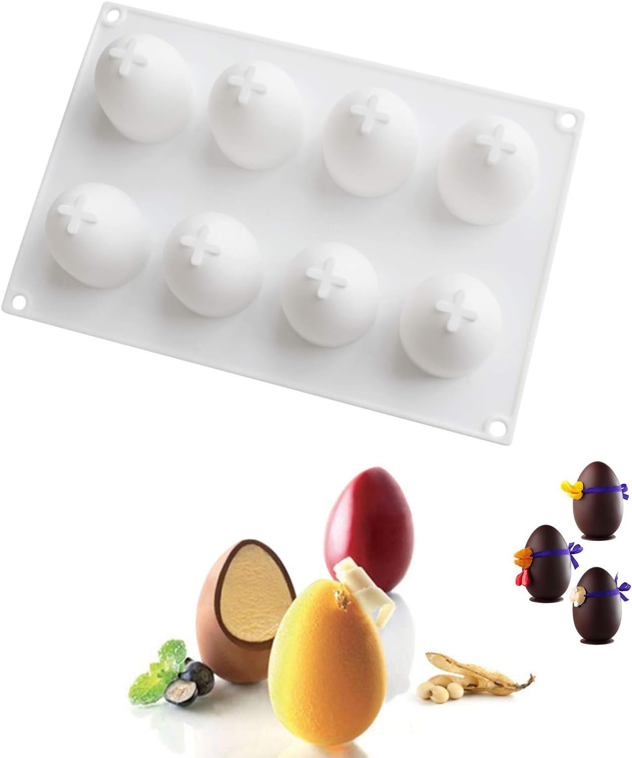 Silicone Mould 3D Egg Shape For Chocolate Easter Eggs Truffle Mousse Baking Mold