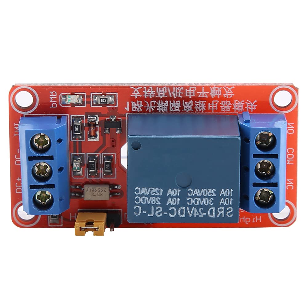 Relay Module 1 Channel Optocoupler Trigger Module Board Opto-Isolated High&Low Level Trigger Relay 5V/12V/24V (24V)