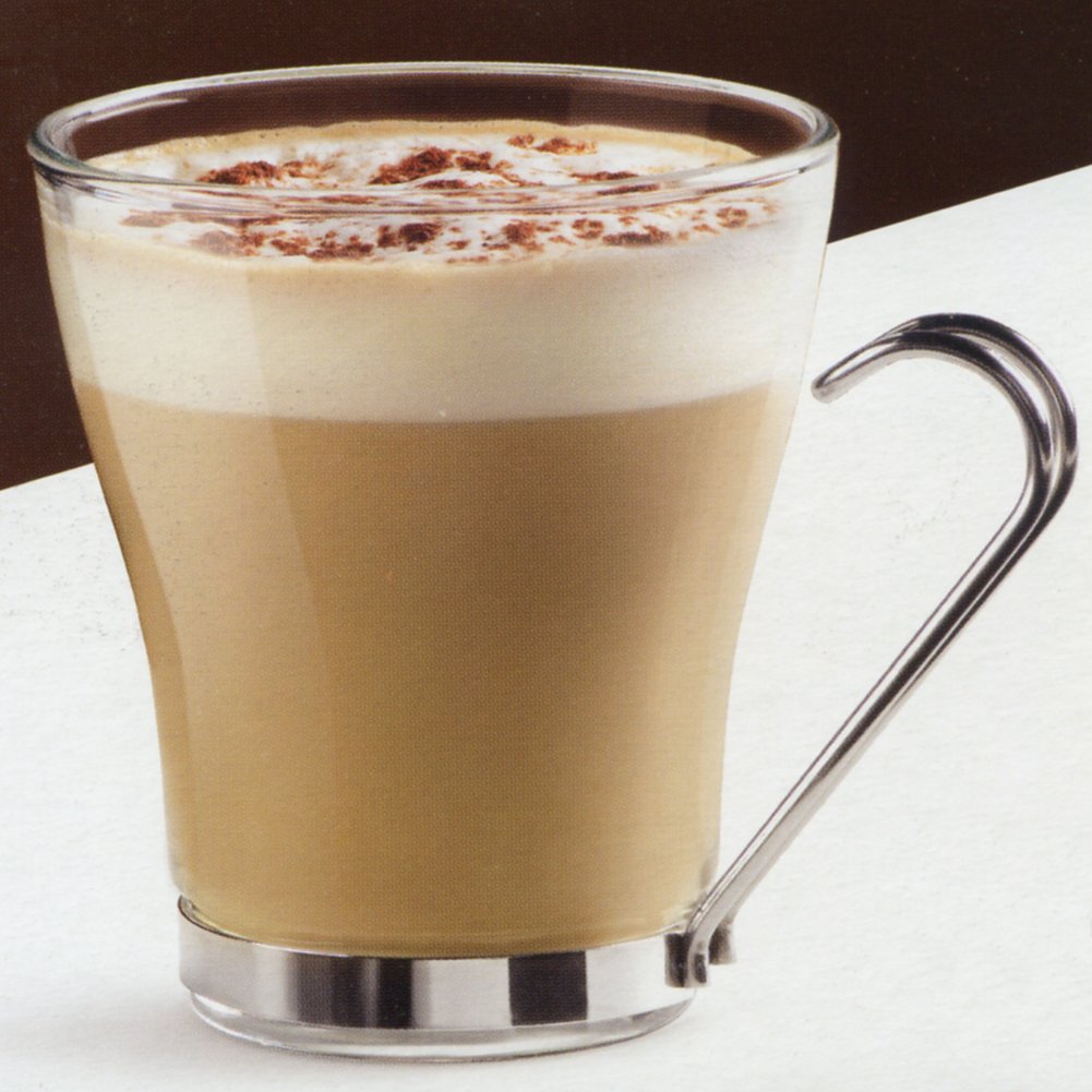 Bormioli Rocco 1327523 Oslo Confezione 3 Bicchieri per Cappuccio con Manico, 22 Cl, Bamboo, 3 Pz, Trasparente