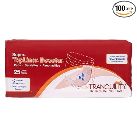 Super (15 x 4.25 ) - 100 ct : Tranquility TopLiner Disposable Booster Pads - Super (15