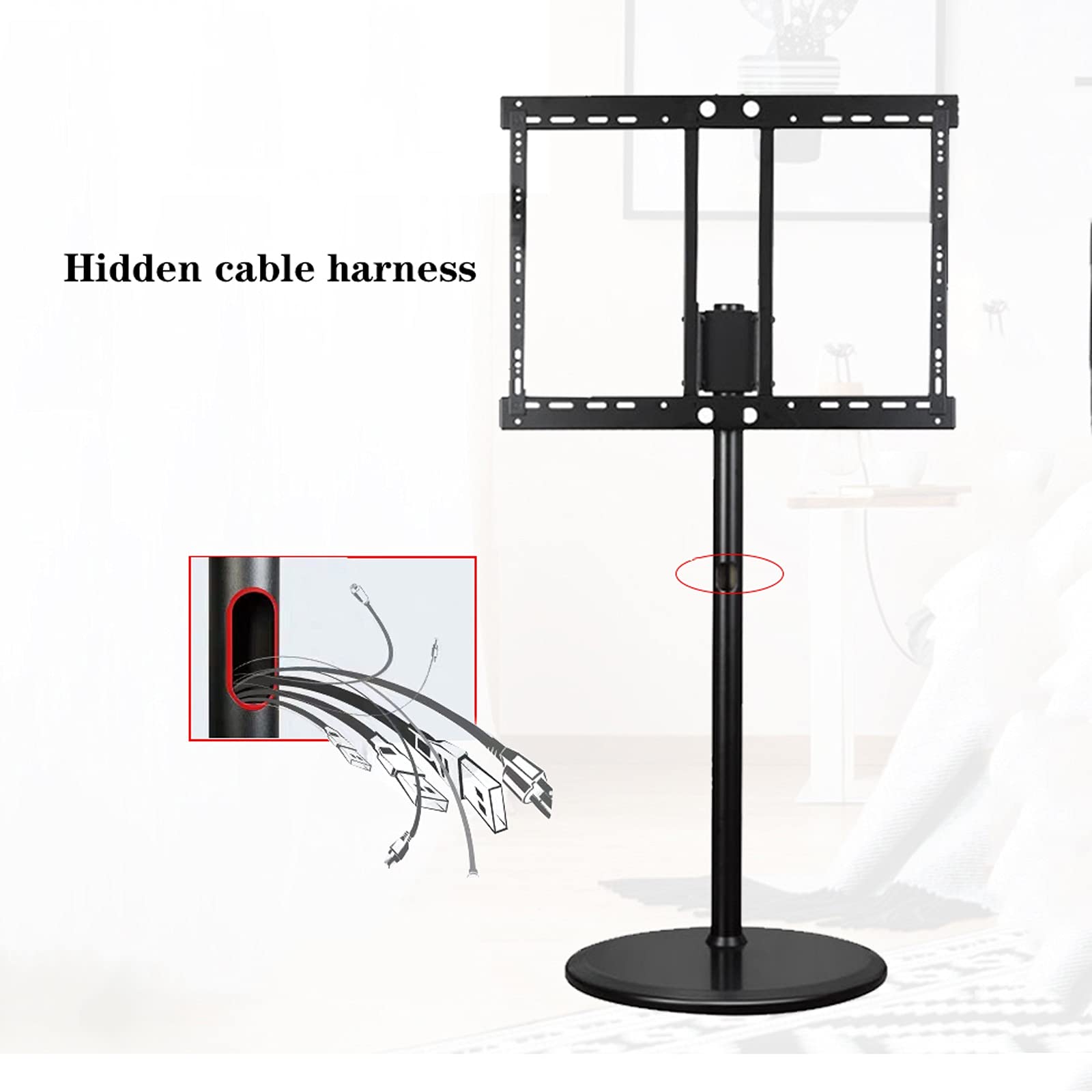 Soporte Universal TV Stand Pendiente Pendiente TV Stand Estado Ajuste Ajustable TV Stand con GESTIÓN DE Alambre para TV DE 40-85 Pulgadas Sostenga hasta 154 Libras (Color : Black)
