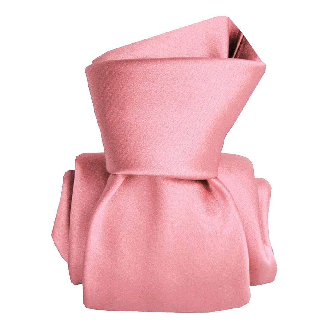 Segni Et Disegni. Cravate Soie. Satin - Rose Satin, Uni - 100% Pure Soie FABRIQUE EN ITALIE.