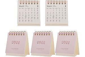 5Pcs Mini Desk Calendar 2021-2022: Perfect for Home, Office, and School