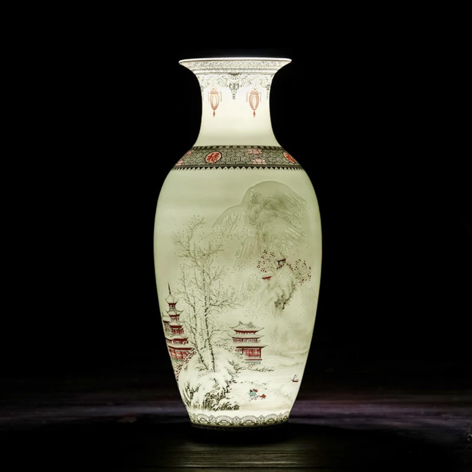 Vase chinois en céramique de 24 cm pour décoration salon