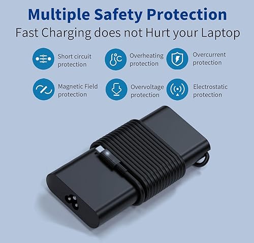 Miniatura 4 de Cargador USB C de 130 W compatible con cargador de laptop Dell tipo C, cable de alimentación de CA delgado - Precisión 5550 5560 5570 5750 3560 XPS