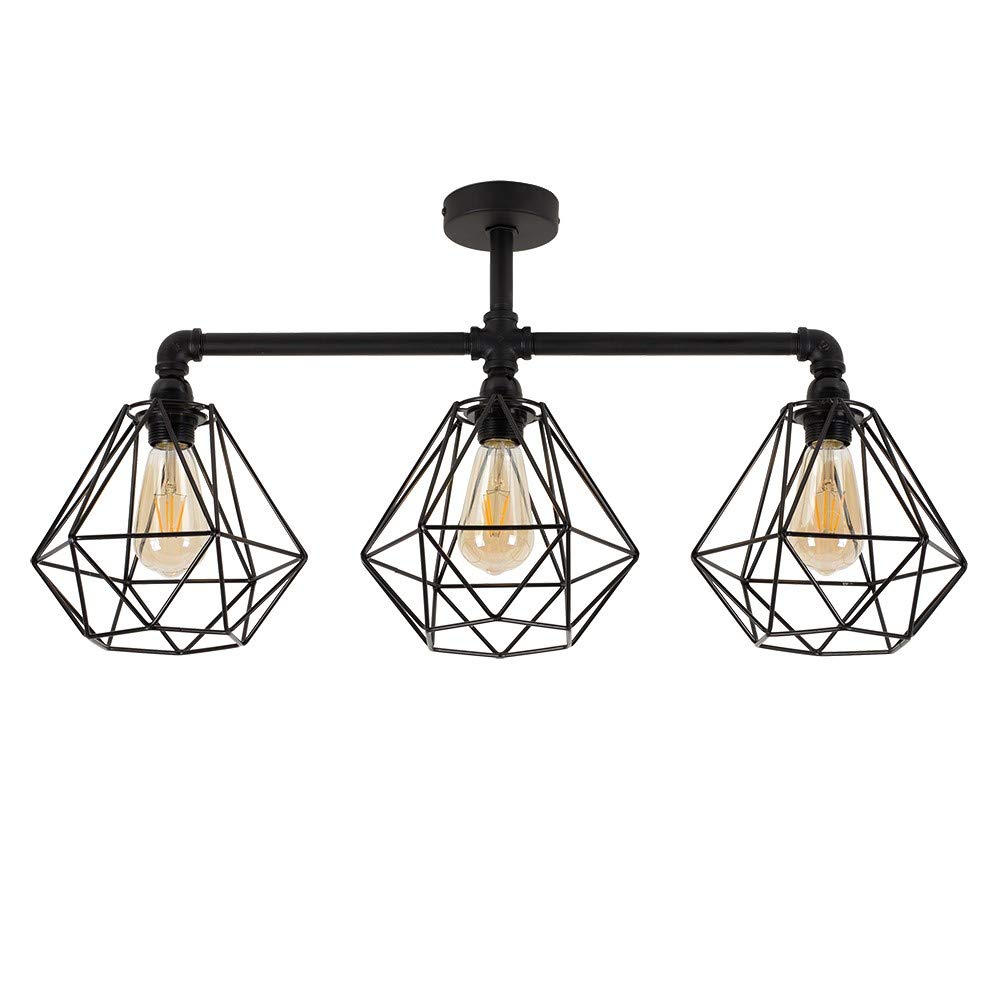 Valuelights Black Luiggi Diablo Ceiling Bar With 3 Lights